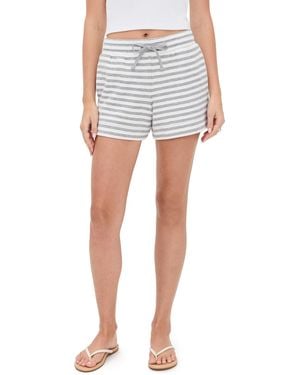 Splendid Stripe Terry Shorts - Blue