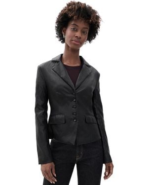 Joe's Jeans The Fitted Faux Leather Blazer - Black