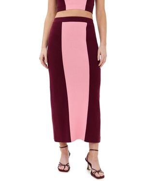 Le Bos Colorblocked Skirt - Red