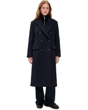 Theory Double Breasted Peak Coat - Blue