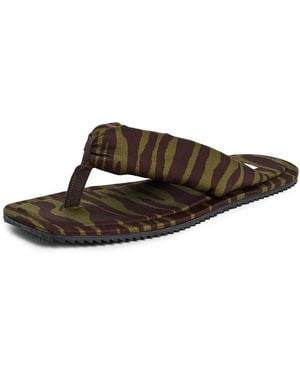The Attico Khaki & Indie Flip-Flops - Black