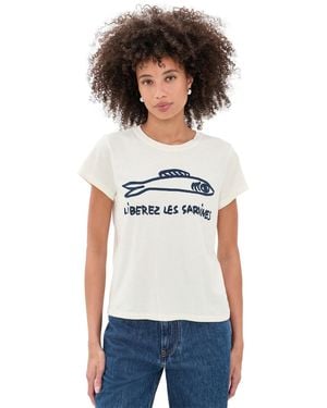 Clare V. Liberez Les Sardines Classic Tee - White