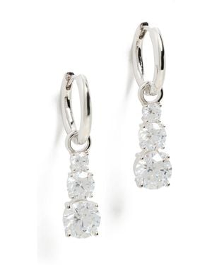 Shashi Graduated Solitaire Hoops - White