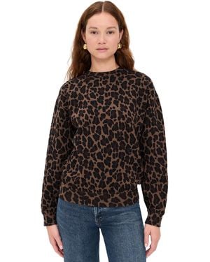 Clare V. Oversized Double Jag Sweatshirt - Black