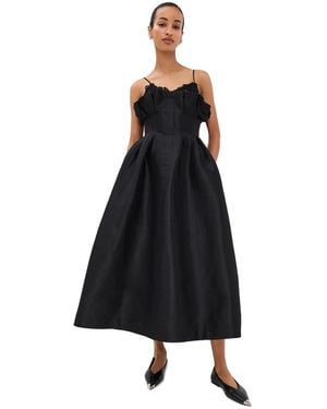 Kika Vargas Theresa Dress Tafffeta - Black