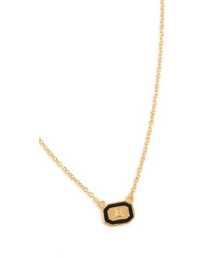 Gwen Beloti Initial Block Pendant Necklace - White