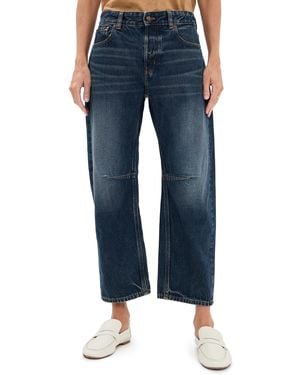 Madewell Petite Darted Barrel Leg Jeans - Blue