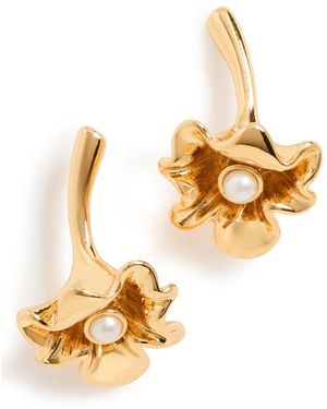 Lele Sadoughi Ruffled Lily Stud Earrings - Metallic