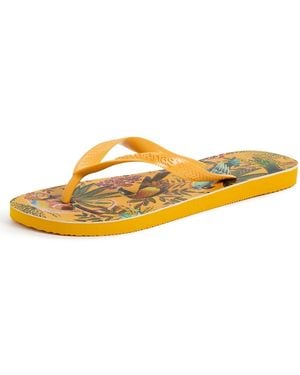 Havaianas X Farm Rio Into The Jungle Flip Flops - Yellow