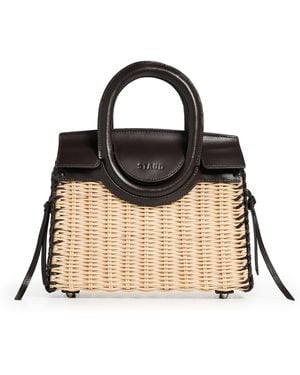 STAUD Maude Mini Wicker Carryall Satchel - Black
