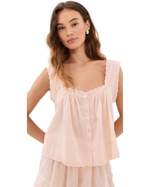 The Great The Eyelet Tank Top - Natural