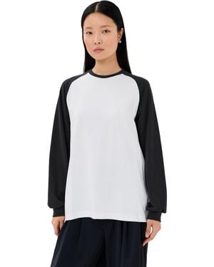 Tibi Perfect Sculpted Baseball Tee - Black
