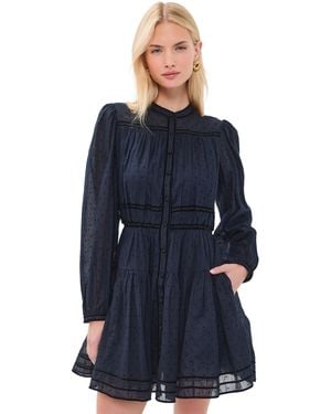Ulla Johnson Lumi Long Sleeve Cotton Mini Dress - Blue