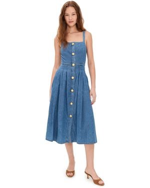 L'Agence Esmeralda Pinafore Dress - Blue