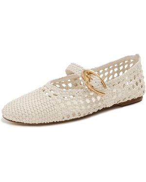 Larroude Verona Macrame Ballet Flats - White