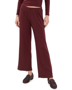 DONNI. The Baby Rib Scallop Pants - Red