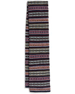 Barbour Scotland Fair Isle Knitted Scarf - Black