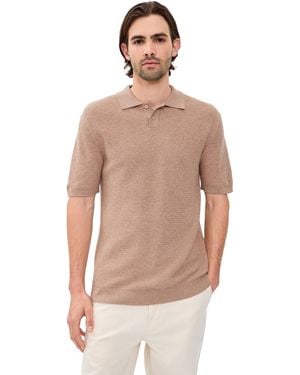 Maison Kitsuné Textured Merino Cotton Short Sleeve Polo - Multicolor