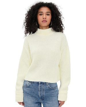 GOOD AMERICAN Chunky Knit Mock Neck Sweater - Black