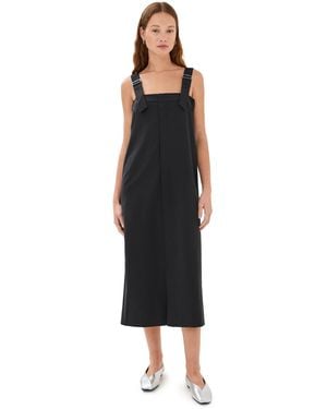 Tibi Tropical Wool Convertible Overall Skirt - Black