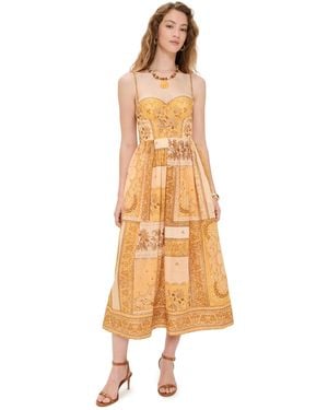 Zimmermann Lucky Corset Midi Dress - Yellow