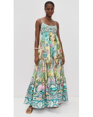 camilla just coasting a-line frill dress Long Off Shoulder With Straps in Blue The print is a After Prom Dresses Stacees A-Line Floral Lace Color:As Picture Brown