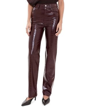 Pistola Cassie Super High Rise Straight Faux Leather Pants - Red