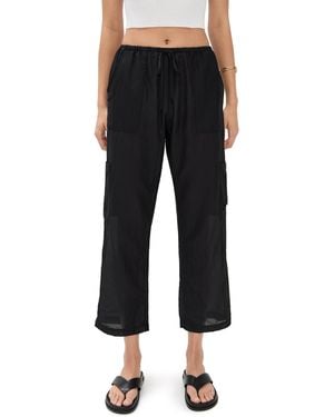 DONNI. The Silk Cotton Sheer Cargo Pants - Black