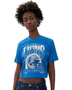 Junk Food Lions Helmut Mock Crop Tee - Blue