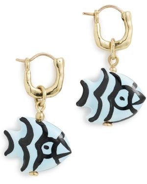 ALÉMAIS Calypso Ceramic Fish Earrings - Black