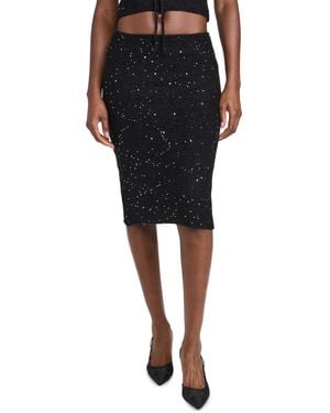 GUIZIO Miki Sequin Knit Skirt - Black