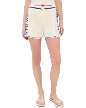 MINKPINK Avalon Crochet Shorts - White