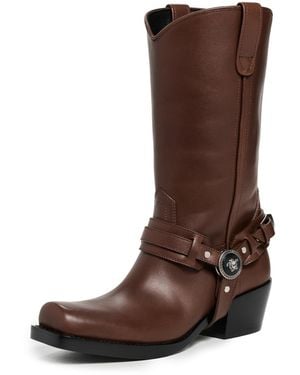 Versace Calf Leather Boots 50Mm - Brown