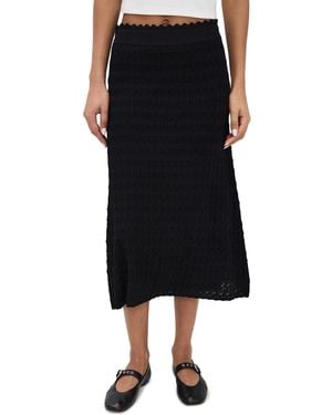 Sea Rue Knit Midi Skirt - Black