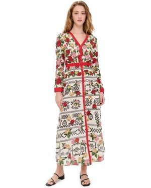 Saloni Lea Shirt Dress - Red