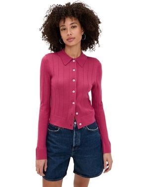 RE/DONE The Caroline Rib Cardigan - Red