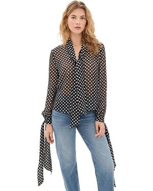 FRAME The Polka Dot Nouvelle Blouse - Black