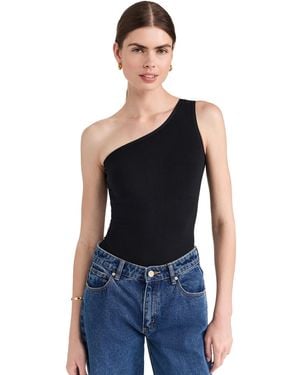 Yummie One Shoulder Shaping Thong Back Bodysuit - Blue