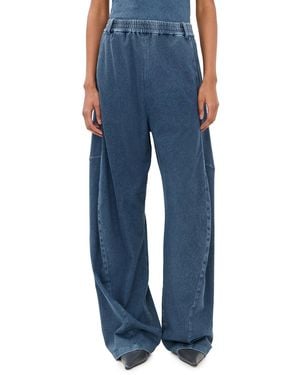 Tibi Stretch Denim Knit Winslow Pants - Blue