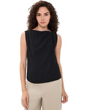 Vince Draped Shoulder Top - Black