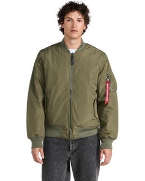 Alpha Industries Reversible Onion Quilted Ma-1 Flight Jacket - Green