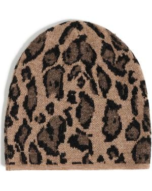Clare V. Leopard Knit Beanie - Multicolour