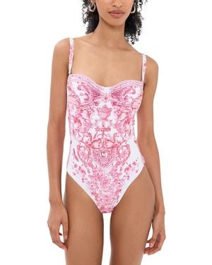 CAMILLA Ruched Underwire Cup One Piece - Pink