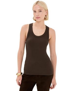 SPRWMN Rib Fitted Scooped Tank - Black