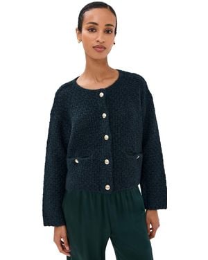 SABLYN Charlene Cropped Welt Pocket Cashmere Jacket - Blue