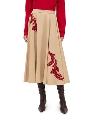 Cinq À Sept Floral Embellished Rizzo Skirt - Red
