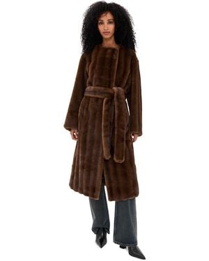 Stand Studio Miranda Faux Fur Coat - Brown