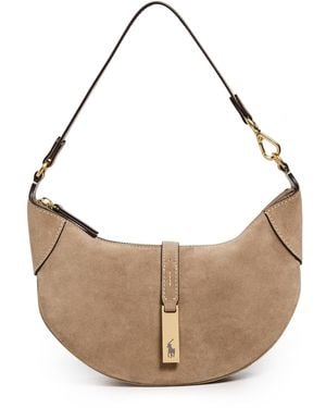 Polo Ralph Lauren Polo Id Suede Mini Shoulder Bag - White