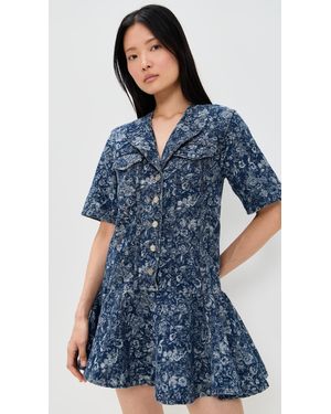 Ganni Tint Denim Mini Dress in Blue | Lyst