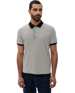Billy Reid Striped Sweater Polo - Grey